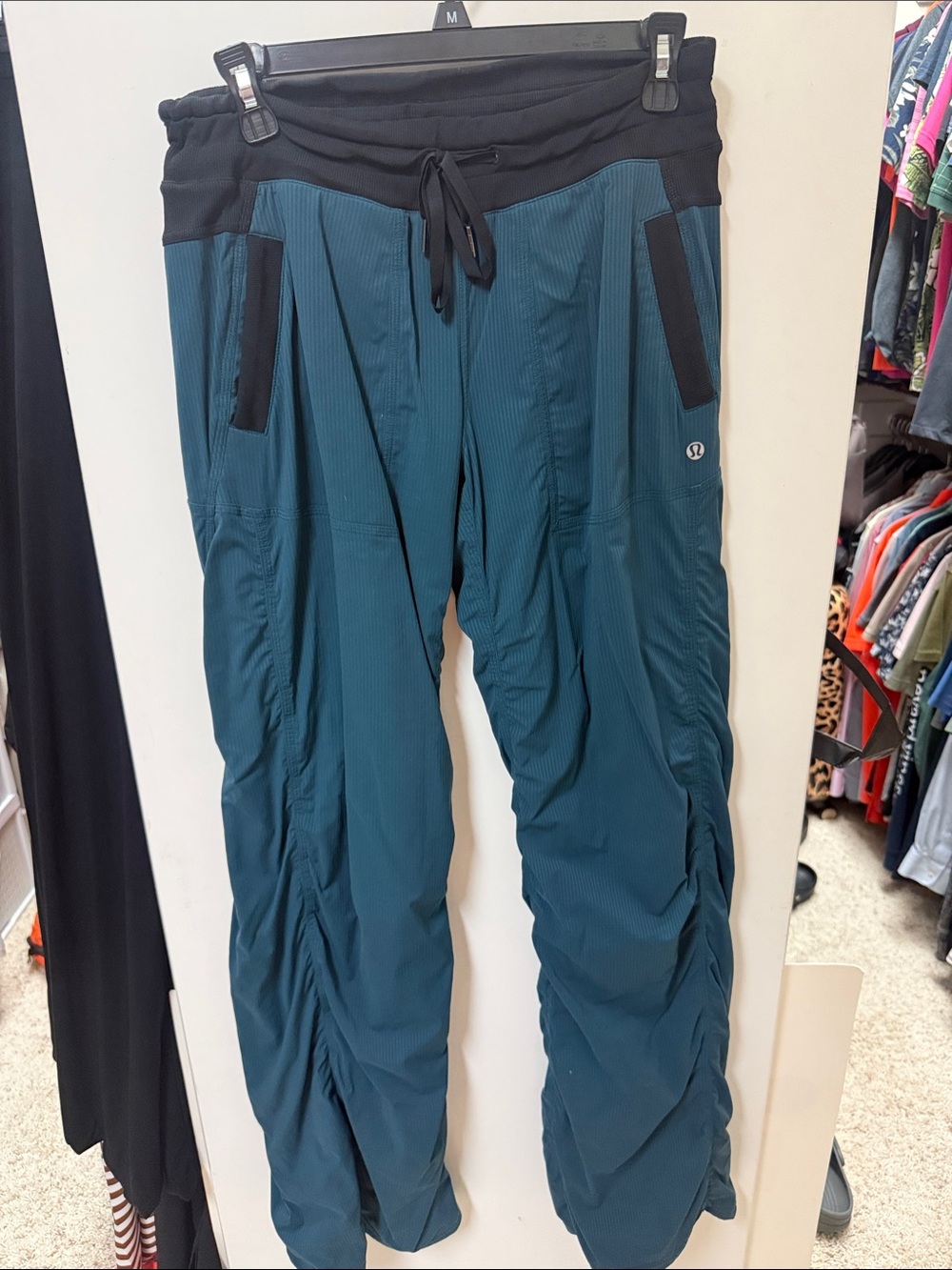 lululemon athletica Teal Drawstring Jogger with Black Waistband